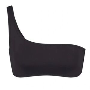 SKIMS RECYCLED SWIM ONE SHOULDER BIKINI TOP ONYX